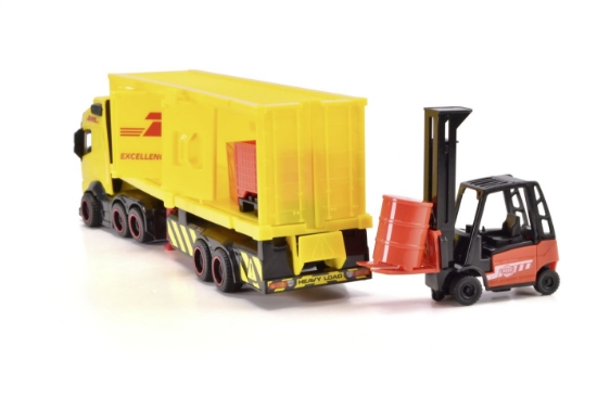Imagine DICKIE SET CAMION DHL SI STIVUITOR CU SUNETE SI LUMINI 35CM