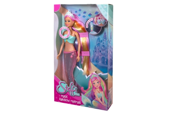 Imagine STEFFI LOVE PAPUSA STEFFI SIRENA MAGICA CURCUBEU CU COADA LUMINOASA 39CM