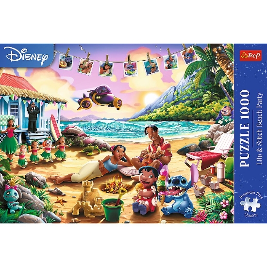 Imagine PUZZLE TREFL 1000 PREMIUM PLUS DISNEY LILO SI STITCH PETRECERE PE PLAJA