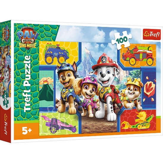 Imagine PUZZLE TREFL 100 PATRULA CATELUSILOR CATEI SI DINOZAURI