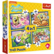 Imagine PUZZLE TREFL 4IN1 VIATA ACVATICA A LUI SPONGEBOB