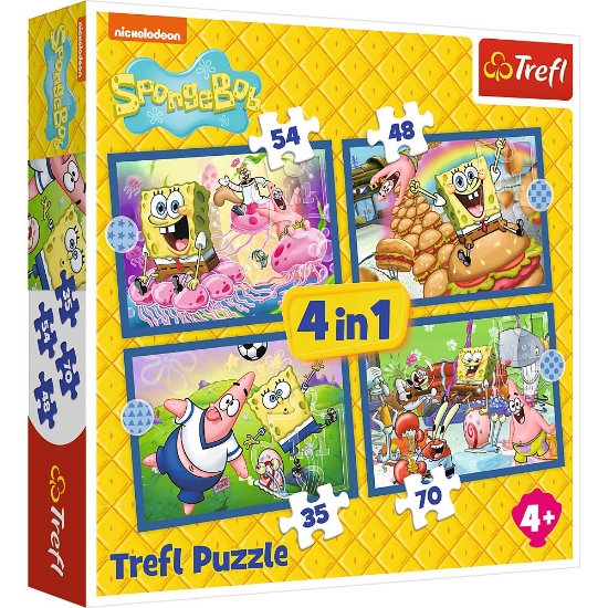 Imagine PUZZLE TREFL 4IN1 VIATA ACVATICA A LUI SPONGEBOB