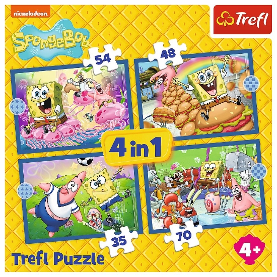 Imagine PUZZLE TREFL 4IN1 VIATA ACVATICA A LUI SPONGEBOB