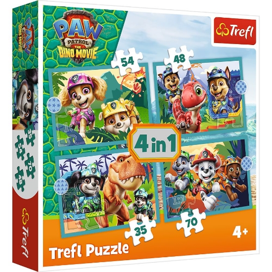 Imagine PUZZLE TREFL 4IN1 PATRULA CATELUSILOR POVESTI DE PE INSULA DINOZAURILOR