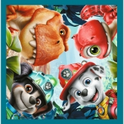 Imagine PUZZLE TREFL 3IN1 PATRULA CATELUSILOR INSULA DINOZAURILOR  