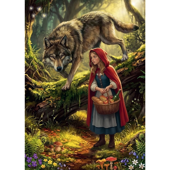 Imagine PUZZLE TREFL 500 PREMIUM PLUS POVESTI FERMECATE SCUFITA ROSIE SI LUPUL 