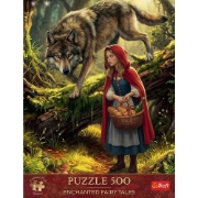 Imagine PUZZLE TREFL 500 PREMIUM PLUS POVESTI FERMECATE SCUFITA ROSIE SI LUPUL 