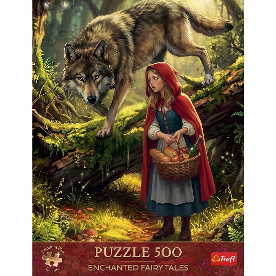 Imagine PUZZLE TREFL 500 PREMIUM PLUS POVESTI FERMECATE SCUFITA ROSIE SI LUPUL 