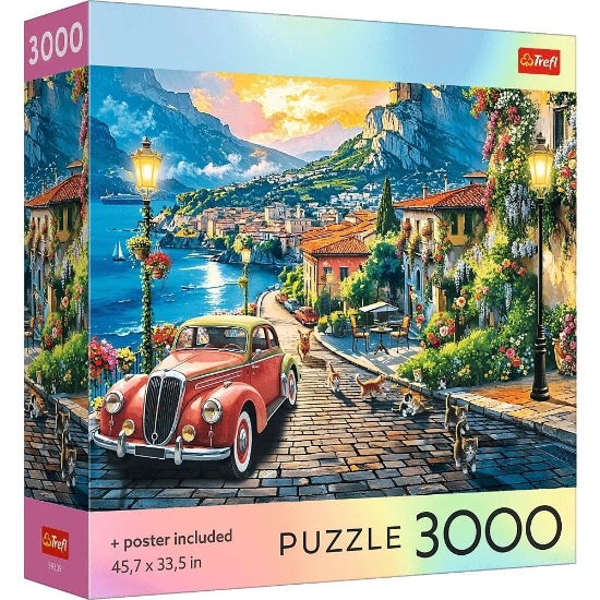 Imagine PUZZLE TREFL 3000 COLECTIA SUA ORAS ITALIAN PE MALUL LACULUI POSTER INCLUS 
