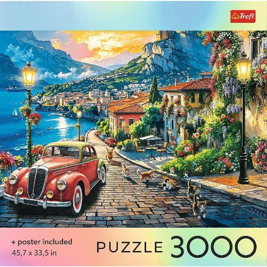 Imagine PUZZLE TREFL 3000 COLECTIA SUA ORAS ITALIAN PE MALUL LACULUI POSTER INCLUS 
