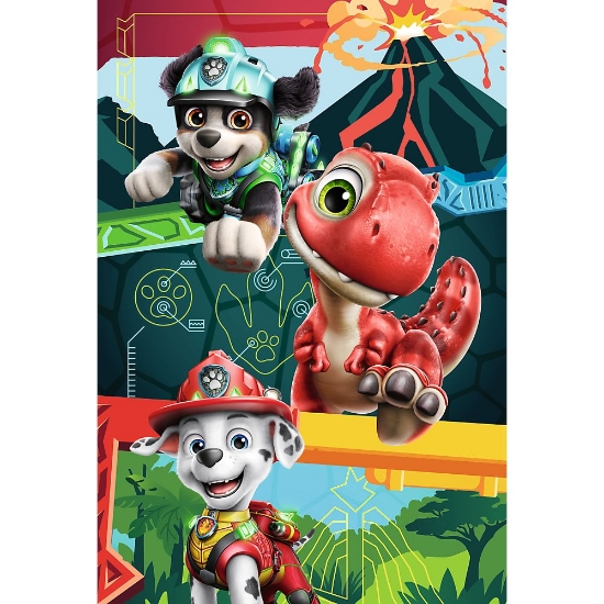 Imagine PUZZLE TREFL 160 PREMIUM PLUS KIDS PATRULA CATELUSILOR AVENTURA CU DINOZAURI PLUS POSTER