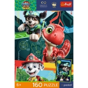 Imagine PUZZLE TREFL 160 PREMIUM PLUS KIDS PATRULA CATELUSILOR AVENTURA CU DINOZAURI PLUS POSTER