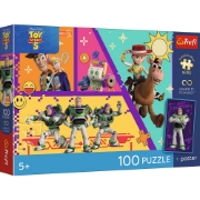 Imagine PUZZLE TREFL 100 DISNEY PIXAR TOY STORY 5 JUCARII IN ACTIUNE CU POSTER INCLUS