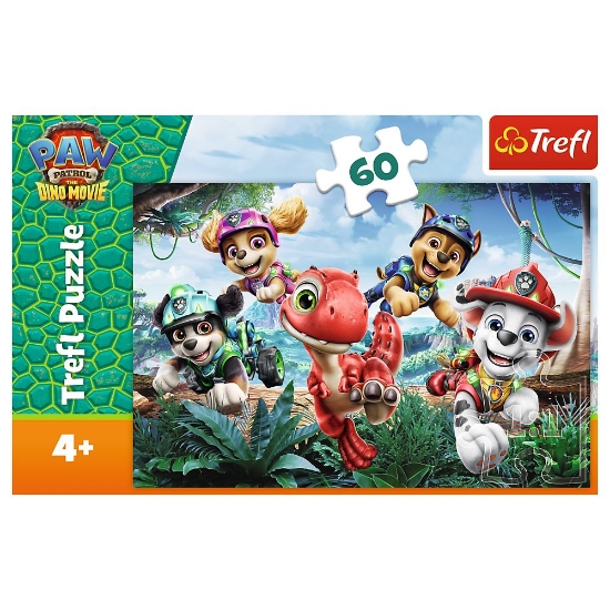 Imagine PUZZLE TREFL 60 PATRULA CATELUSILOR DINOZAURI LA SALVARE