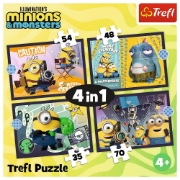 Imagine PUZZLE TREFL 4IN1 NOILE AVENTURI ALE MINIONILOR
