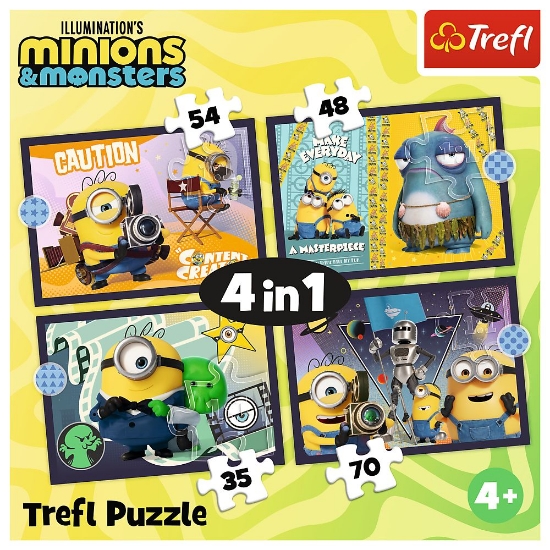 Imagine PUZZLE TREFL 4IN1 NOILE AVENTURI ALE MINIONILOR