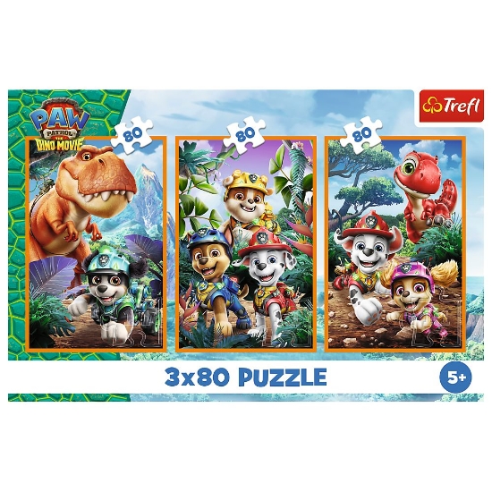 Imagine PUZZLE TREFL 3X80 PATRULA CATELUSILOR EROII DINOZAURILOR 