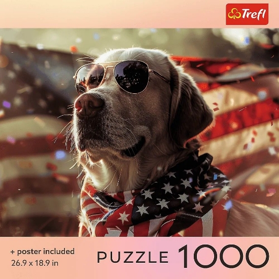Imagine PUZZLE TREFL 1000 COLECTIA SUA CAINE AMERICAN POSTER INCLUS