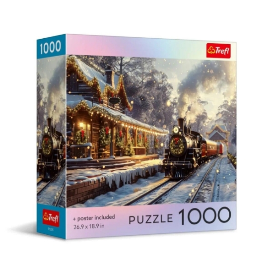 Imagine PUZZLE TREFL 1000 COLECTIA SUA CHRISTMAS EXPRESS POSTER INCLUS