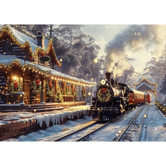 Imagine PUZZLE TREFL 1000 COLECTIA SUA CHRISTMAS EXPRESS POSTER INCLUS