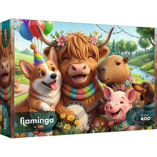 Imagine PUZZLE TREFL 400 FLAMINGO ECHIPA ZI DE NASTERE 