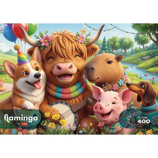 Imagine PUZZLE TREFL 400 FLAMINGO ECHIPA ZI DE NASTERE 