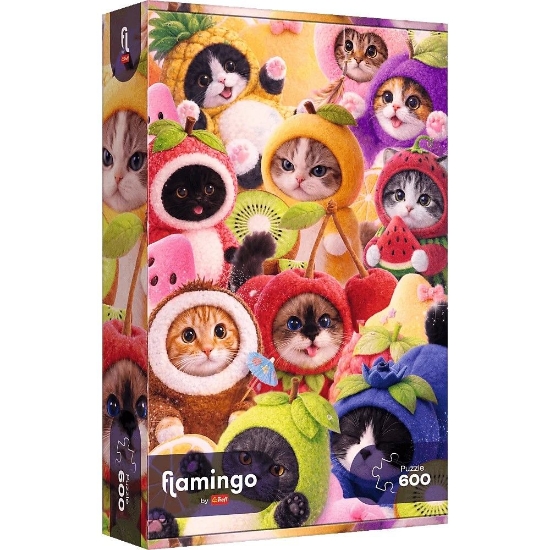 Imagine PUZZLE TREFL 600 FLAMINGO PISICUTE FRUCTATE