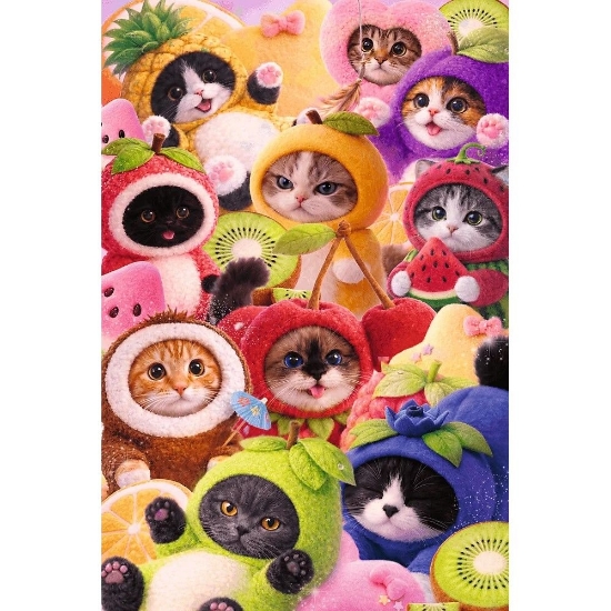 Imagine PUZZLE TREFL 600 FLAMINGO PISICUTE FRUCTATE