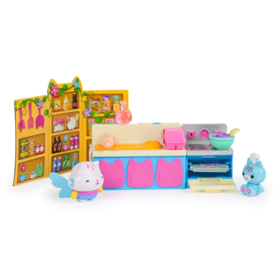 Imagine GABBYS DOLLHOUSE FAIRYLANDIA SET DE JOACA BUCATARIA MAGICA A PISICII CAKEY CU FIGURINE SI ACCESORII