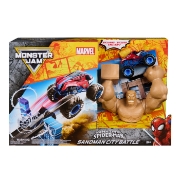 Imagine MONSTER JAM MARVEL SET UIMITORUL SPIDER MAN BATALIA DIN ORASUL OMULUI NISIP