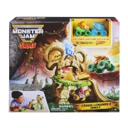 Imagine MONSTER JAM MINI JAMS SET DE JOACA CRASH AND CRUMBLE JUNGLE CU MASINUTELE EL TORO LOCO SI DRAGON