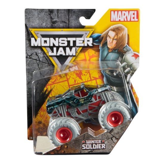 Imagine MONSTER JAM MARVEL CAMION GIGANT WINTER SOLDIER SCARA 1 LA 64
