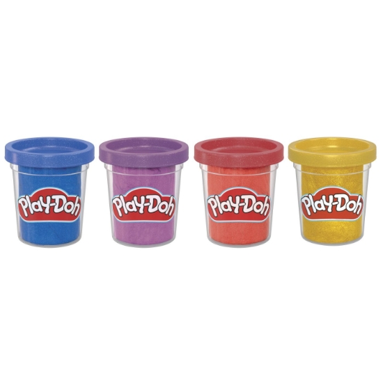Imagine PLAY DOH SET 4 CUTII PLASTILINA CULORI METALICE STRALUCITOARE