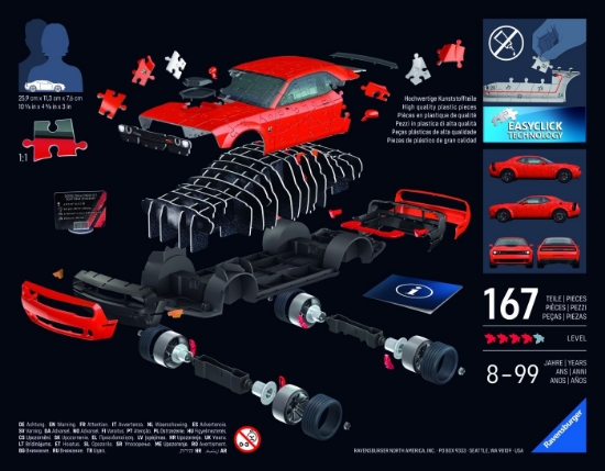 Imagine PUZZLE 3D ICONICS DODGE CHALLENGER RT SCAT PACK WIDEBODY