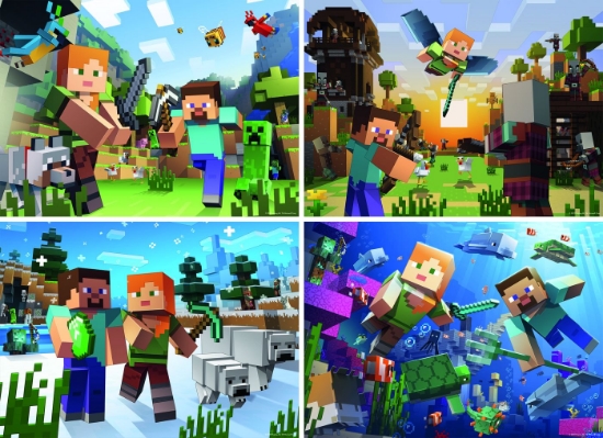 Imagine PUZZLE MINECRAFT 4IN1