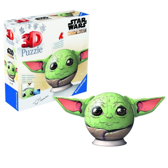 Imagine PUZZLE 3D GLOB STAR WARS THE MANDALORIAN GROGU CU URECHI 