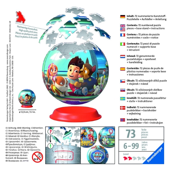 Imagine PUZZLE 3D GLOB PATRULA CATELUSILOR 