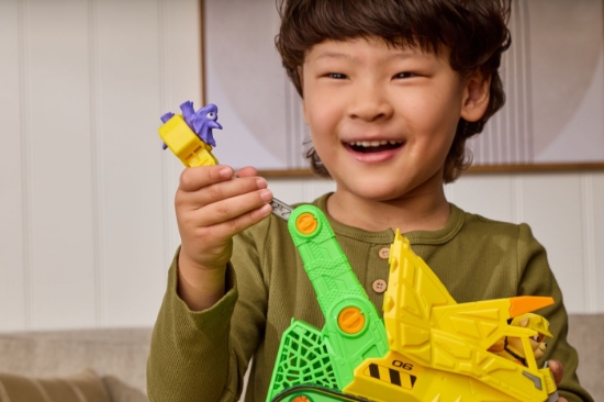 Imagine PATRULA CATELUSILOR FILMUL CU DINOZAURI SET BULDOZER CU FIGURINA RUBBLE SI ACCESORII