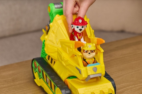 Imagine PATRULA CATELUSILOR FILMUL CU DINOZAURI SET BULDOZER CU FIGURINA RUBBLE SI ACCESORII