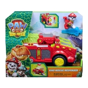 Imagine PATRULA CATELUSILOR FILMUL CU DINOZAURI SET VEHICUL DINO DE POMPIERI CU FIGURINA MARSHALL SI ACCESORII