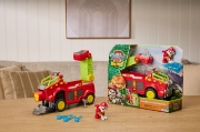 Imagine PATRULA CATELUSILOR FILMUL CU DINOZAURI SET VEHICUL DINO DE POMPIERI CU FIGURINA MARSHALL SI ACCESORII