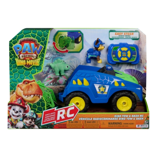 Imagine PATRULA CATELUSILOR FILMUL CU DINOZAURI SET VEHICUL DINO RC CU TELECOMANDA FIGURINA CHASE SI ACCESORII