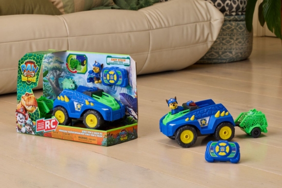 Imagine PATRULA CATELUSILOR FILMUL CU DINOZAURI SET VEHICUL DINO RC CU TELECOMANDA FIGURINA CHASE SI ACCESORII