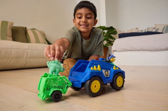Imagine PATRULA CATELUSILOR FILMUL CU DINOZAURI SET VEHICUL DINO RC CU TELECOMANDA FIGURINA CHASE SI ACCESORII