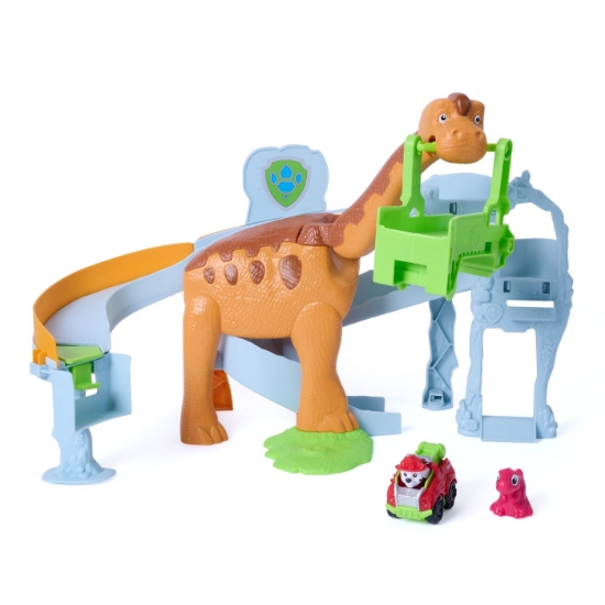 Imagine PATRULA CATELUSILOR FILMUL CU DINOZAURI SET DE JOACA LIFT AND RACE CU FIGURINA