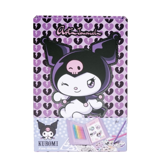 Imagine HAPPI HOBBI KUROMI JURNAL ARTISTIC CU MARKERE NEON 