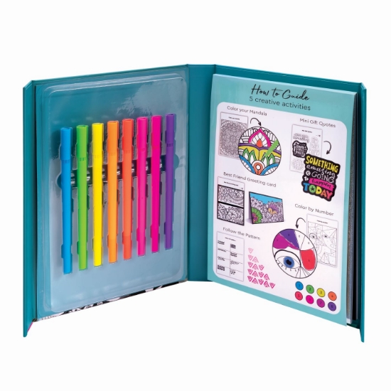Imagine HAPPI HOBBI JURNAL ARTISTIC CU MARKERE NEON 