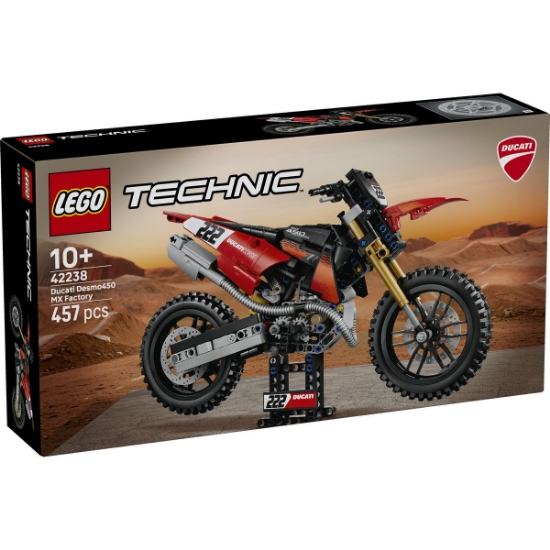 Imagine LEGO TECHNIC MOTOCICLETA DUCATI DESMO 450 MX VERSIUNEA DE UZINA 42238