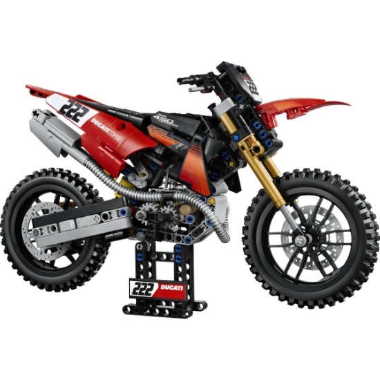 Imagine LEGO TECHNIC MOTOCICLETA DUCATI DESMO 450 MX VERSIUNEA DE UZINA 42238