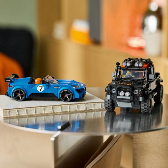 Imagine LEGO SPEED CHAMPIONS JAGUAR PROJECT 7 SI LAND ROVER DEFENDER 77264